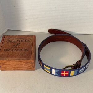 Smathers & Brandon Belt Size 30 Dark n’ Stormy nautical flags